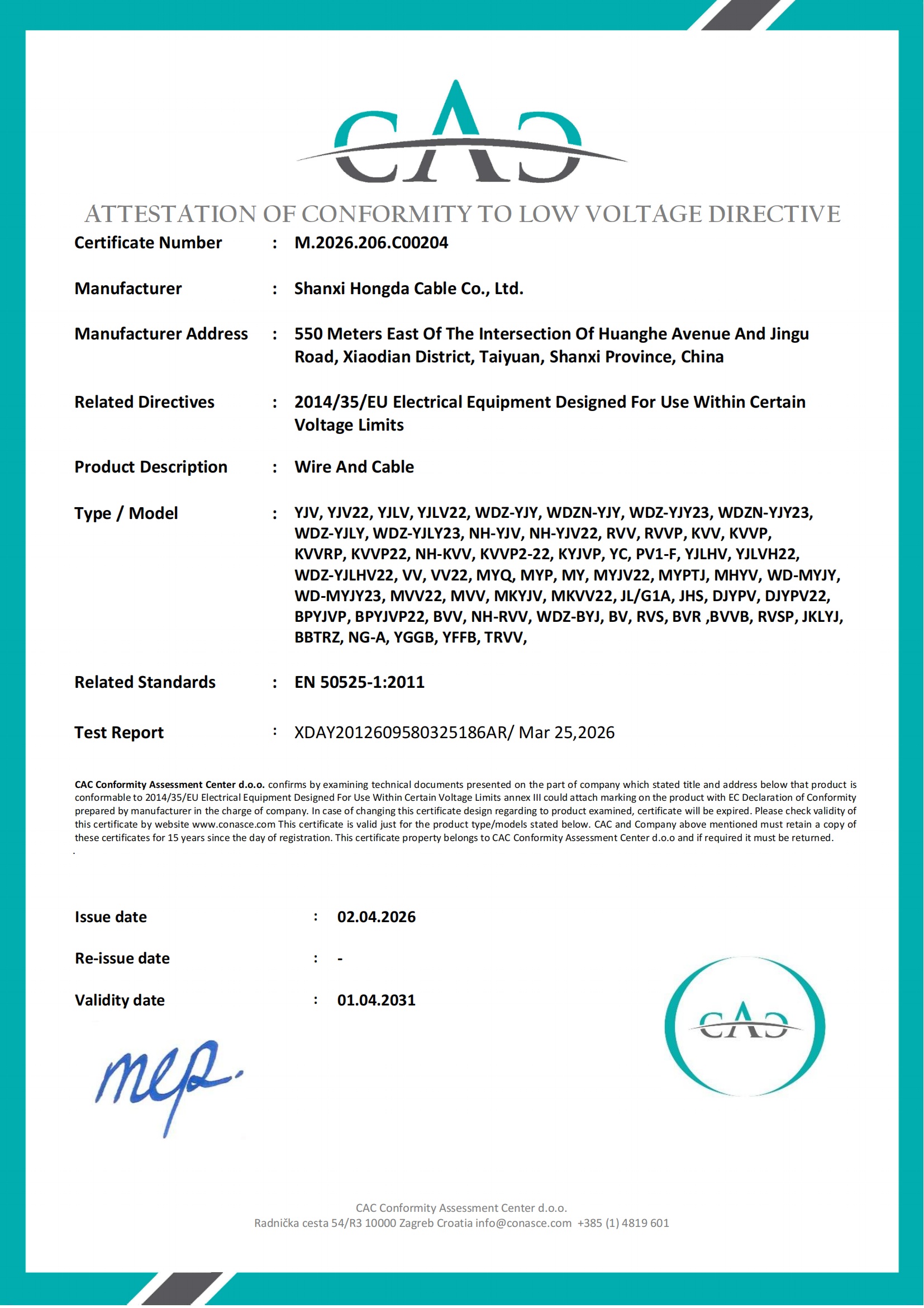 CE Low Voltage Directive